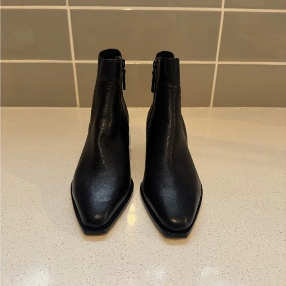 NEW Cole Haan Black Leather Ankle Booties – Women’s Classic Heeled Fashion Boots - Picture 5 of 8